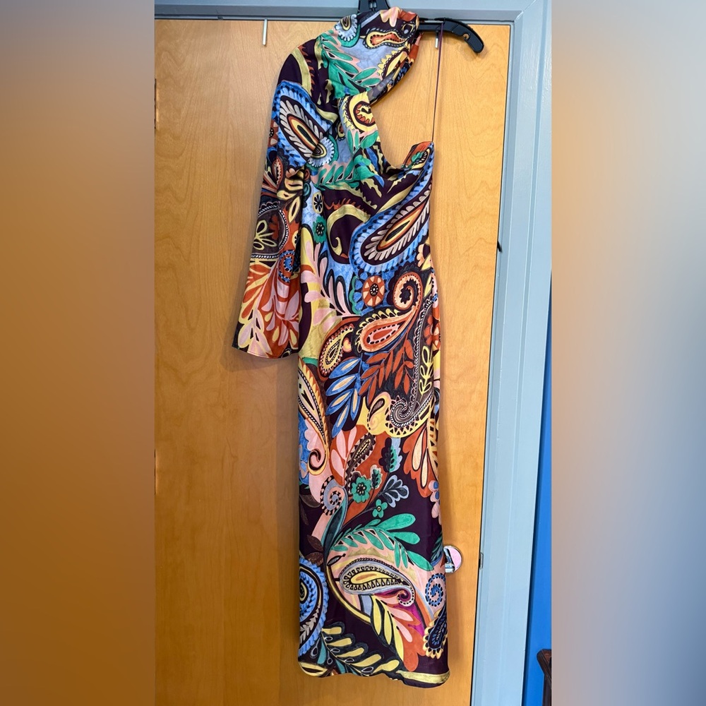 Zara Colorful Paisley Long Sleeve Dress